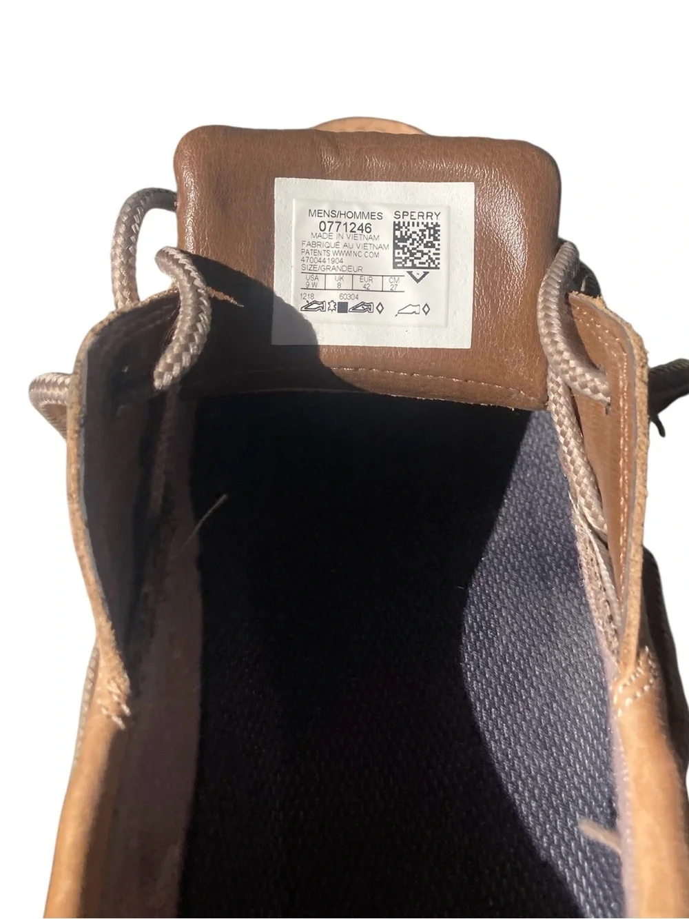 Sperry Top-Sider Men’s Boat Shoes Size 9 Tan Leather Mesh Classic Sailing